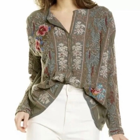 Johnny Was Sweaters - Johnny Was embroidered floral cardigan